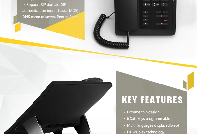 VoIP multimedia landline telephone intercom for hotel room fixed telephone