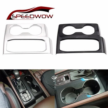 

SPEEDWOW Car Cup Holder Decorative Cover Sticker Carbon Fiber Trim Cup Holder Decorative Frame For Hyundai Santa Fe 2019 2020
