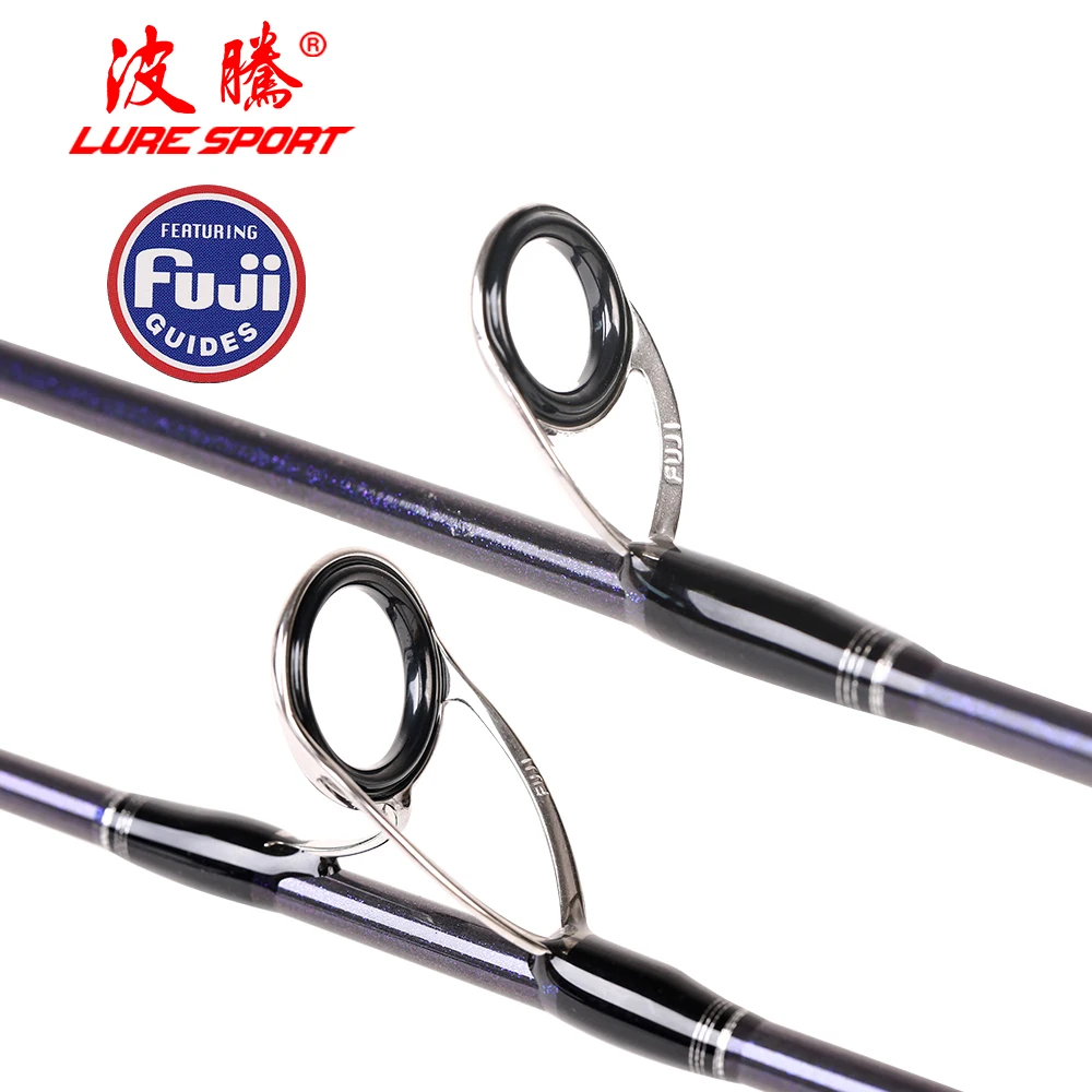 LureSport Slow Jigging Rod Solid Carbon Tip Section 1.9m 1.5 sections X Cross Carbon FUJI Guides Reel Seat Lure Boat Fishing Rod