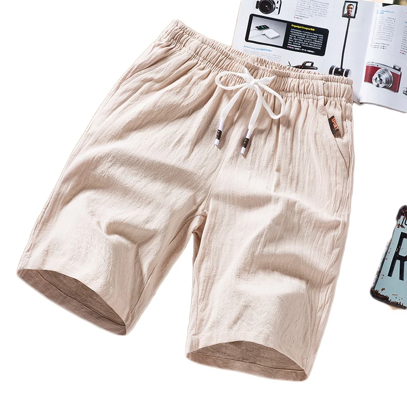 Мужские шорты кэжуал хлопок сплошной Цвет эластичная кулиска на талии штаны дышащие свободные Для мужчин s Пляжные шорты простой Trend