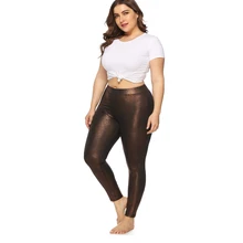 Женские повседневные спортивные обтягивающие осенне-зимние плотные теплые штаны, большие размеры, женские штаны из искусственной кожи, золотые леггинсы для ночного клуба