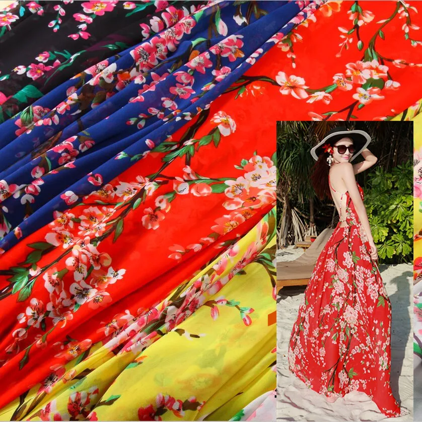 Tissus Австралийский метр Tissus шифоновое японское и корейское богемное женское платье Материал высококачественная одежда ткань