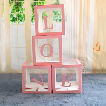 

DIY Transparent Latex Balloon Holder Decorative Box Baby Shower Birthday Party Wedding Decor Supplies BABY/LOVE