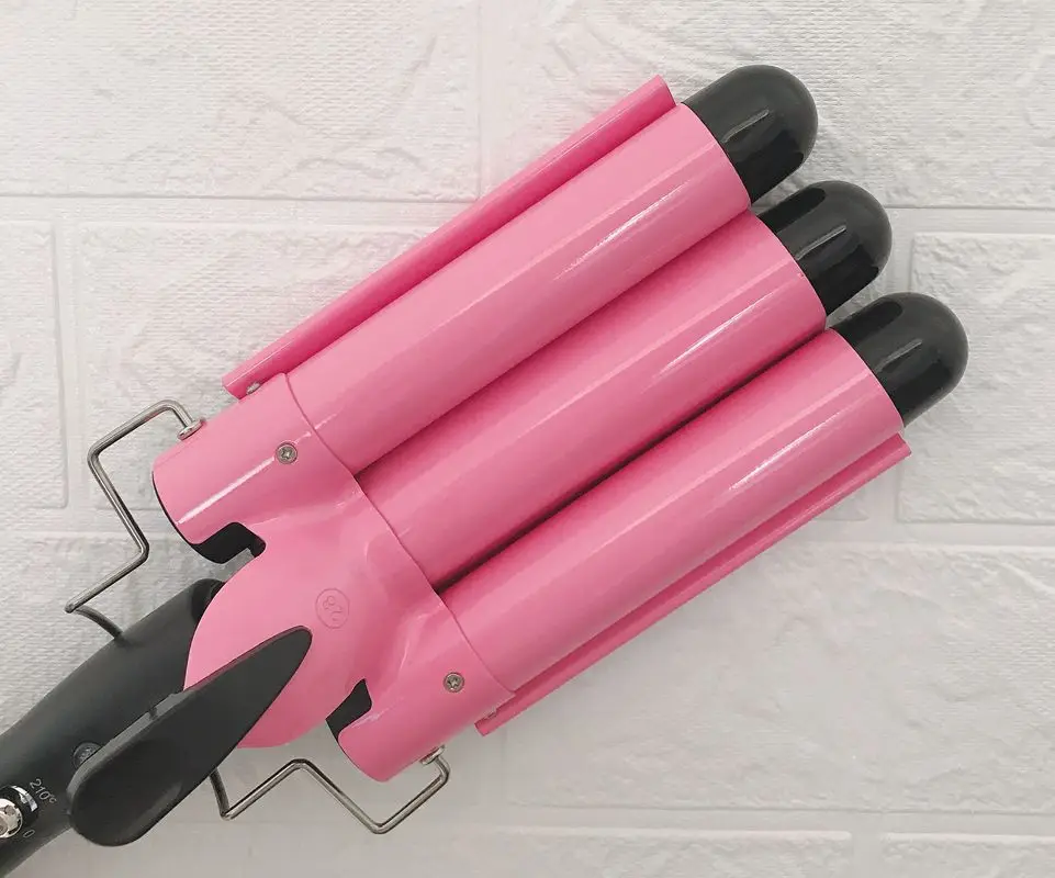 Профессиональные щипцы для завивки волос, керамический тройной баррель, щипцы для завивки волос, волнистые волосы, инструменты для укладки волос, стайлер, палочка - Цвет: color pink 28mm