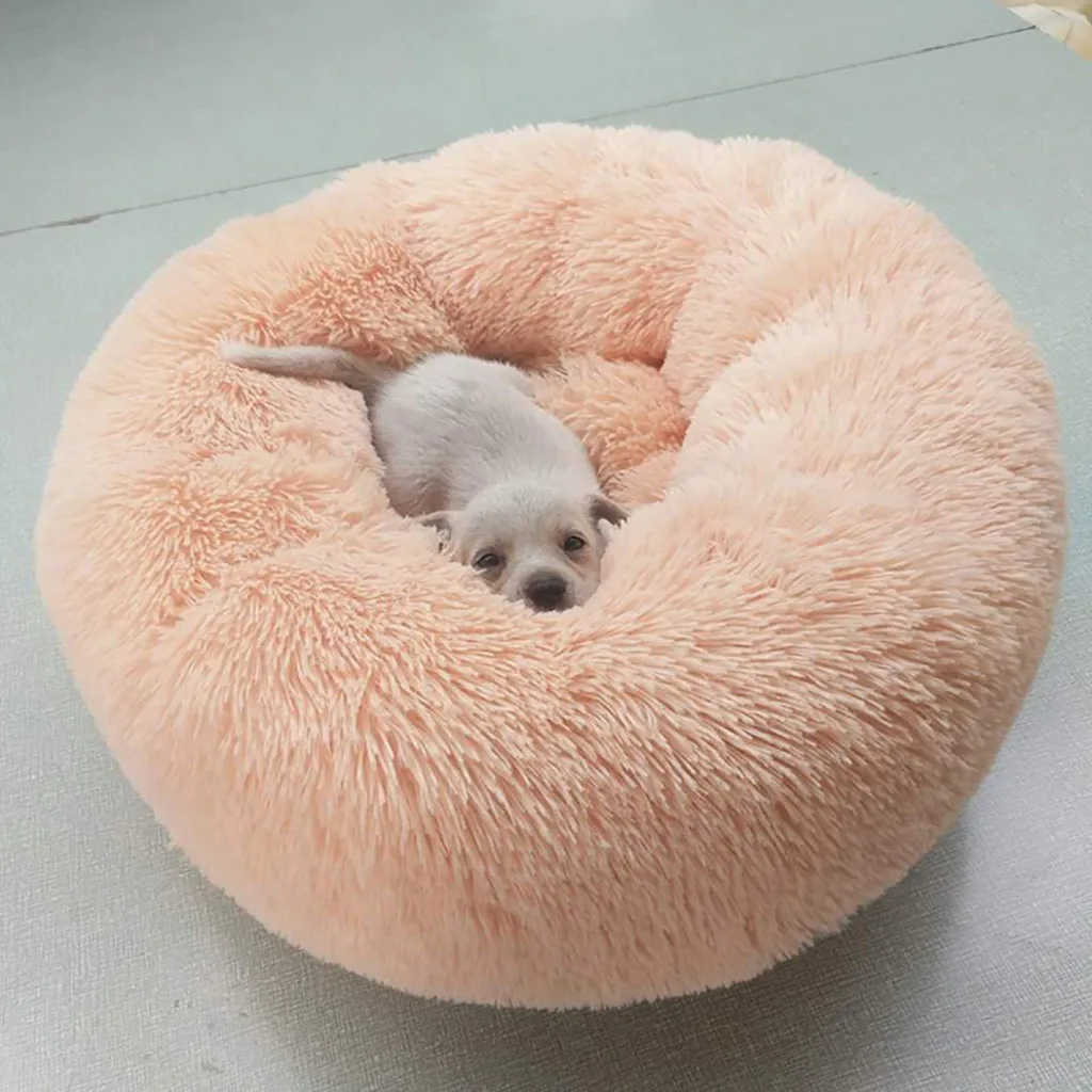 Round Dog Cat Bed Pet Washable Pet Cat House Dog Breathable Lounger Sofa Deep Sleep Cat Litter Kennel Super Soft Plush Beds@47