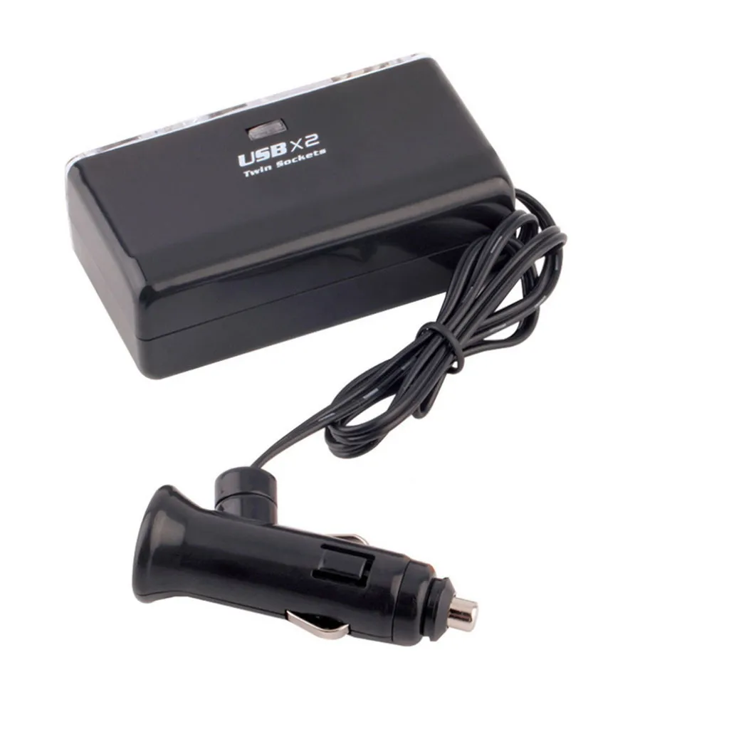 Двойной USB Электронная сигарета зажигалка автомобильного прикуривателя Зарядное устройство гнездо сплиттер адаптер 1A Зарядное устройство для iPhone телефон 12 V-24 V