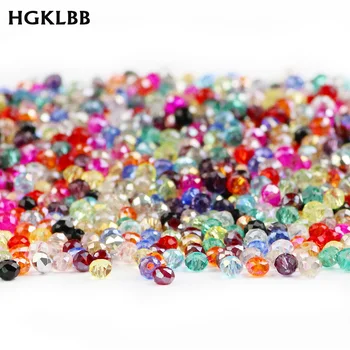 

HGKLBB 200pcs Austrian Rondelle crystals beads 3mm Round Facet glass ball spacer loose beads Jewelry for Making Accessories DIY