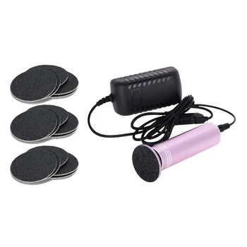 

1 Box Sandpaper Disk Discs (Extra Coarse 80 Grit) & 1 Set Eu Plug Electric Foot Callus Remover with Sandpaper Discs