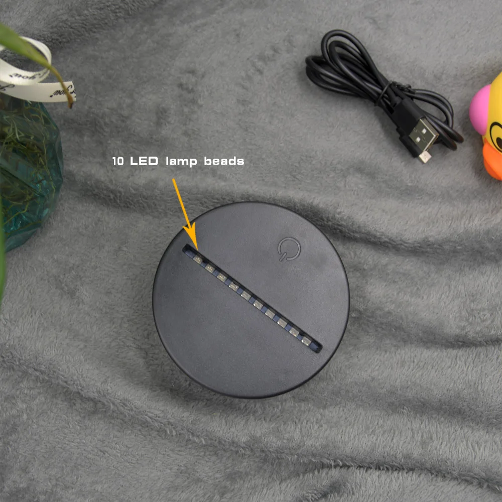 SOLOLANDOR индивидуальный 3D ночной Светильник USB 7 цветов основание DIY для свадьбы