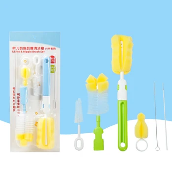 

12Pcs Baby Bottle Brush Sponge Cleaning Glass Special Brushes Child Safe Handle Flessenborstel Tools Bottle Accessories