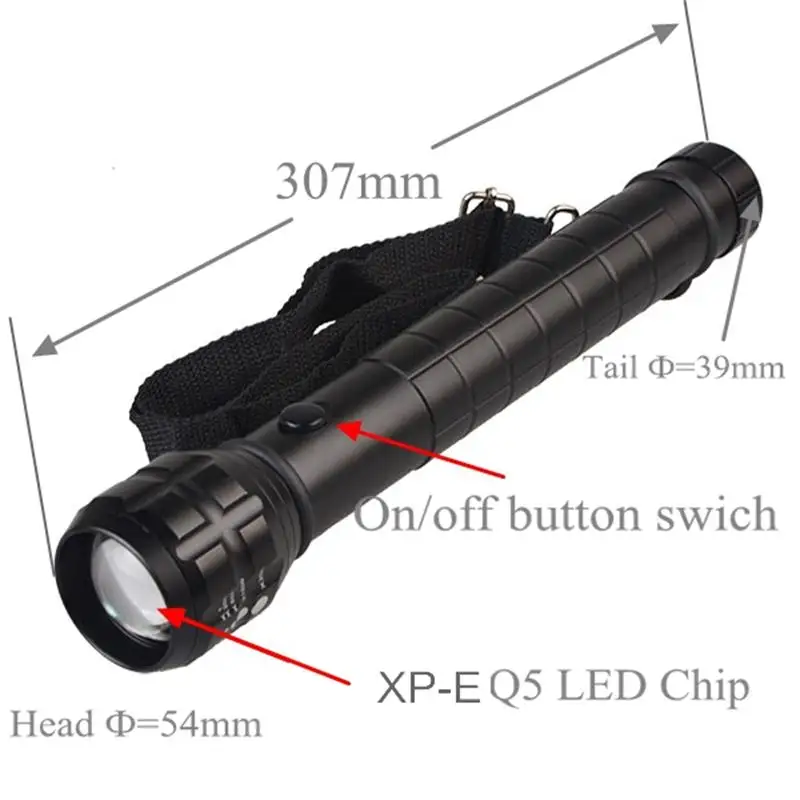 US $11.04 Topcom Powerful 3W LED Photography Flashlight Hard Light Zoom Photo Lantern Metal Reflector Police Torch With Holder For Camping