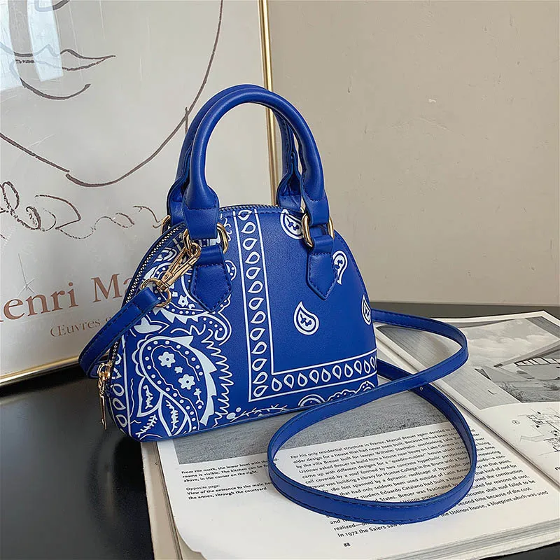 Fashion PU Leather Small Crossbody Shoulder Bag For Women Luxury Handbags Ladies Cashew Flower Fisherman's Hats and Handkerchief crossbody bag women handbags pu crossbody bag