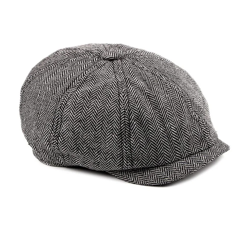 

Men Beret Vintage Casual Stripe Gatsby Hat Newsboy Beret Hat Spring Winter Flat Peaked Beret Hats Mens Outdoor Cap Octagonal Cap