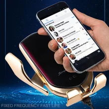 R2 10 Вт Инфракрасный Авто зажим Быстрая зарядка беспроводной автомобильное зарядное устройство Автомобильный держатель для телефона крепление для iPhone huawei samsung s9 Smart sensor