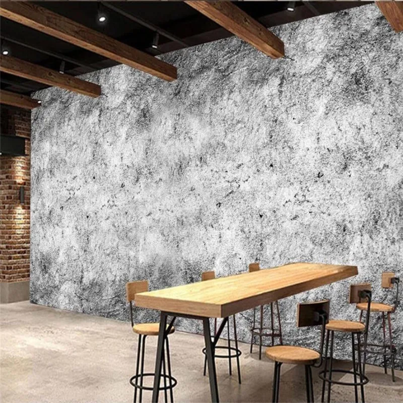 Пользовательские Любой Размер серый цемент стены 3D фото обои s Ретро