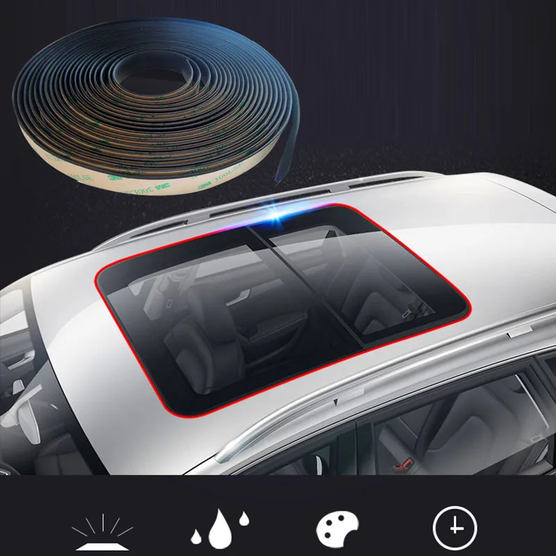 

3m Rubber Seal Strips Trim edge weatherstrip Waterproof for Car Front Rear Windshield Sunroof Triangular Window