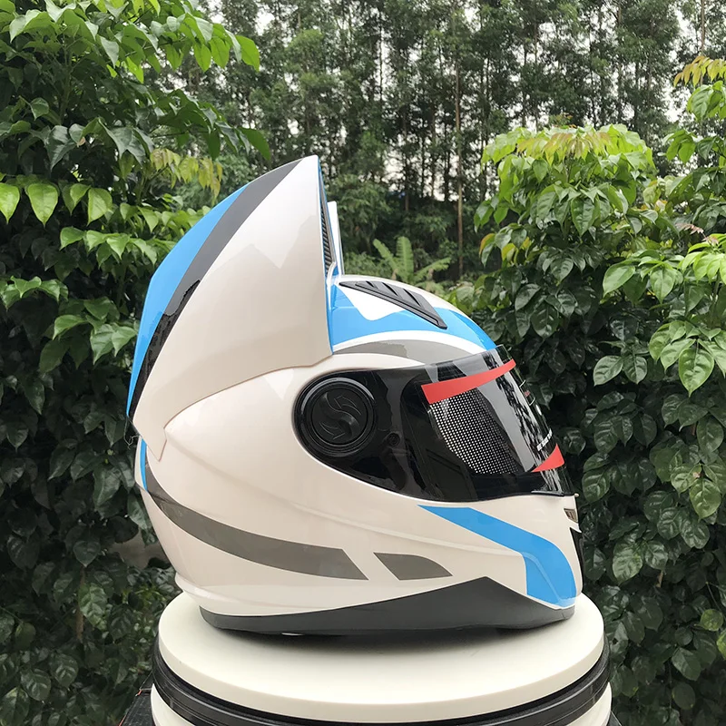 Синий шлем уши Автомобильная гонка анти туман полный шлем capacete мото мотоциклетный шлем полный лицевой маски прекрасный кот