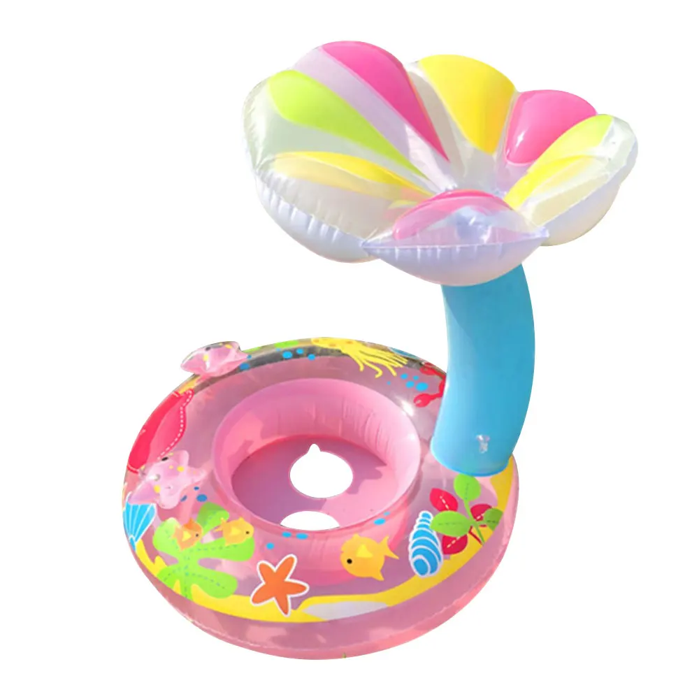 Piscina circular inflable para niños, flotador con forma de seta de barco, asiento de bebé, entrenamiento de natación, juguetes para fiesta en la playa
