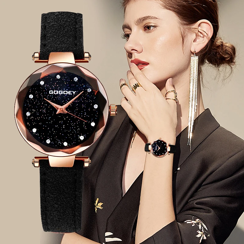 

Gogoey Women's Watches 2019 Luxury Starry Sky Wrist Watch Top Brand Luxury Ladies Watches For Women Rhinestone bayan kol saati