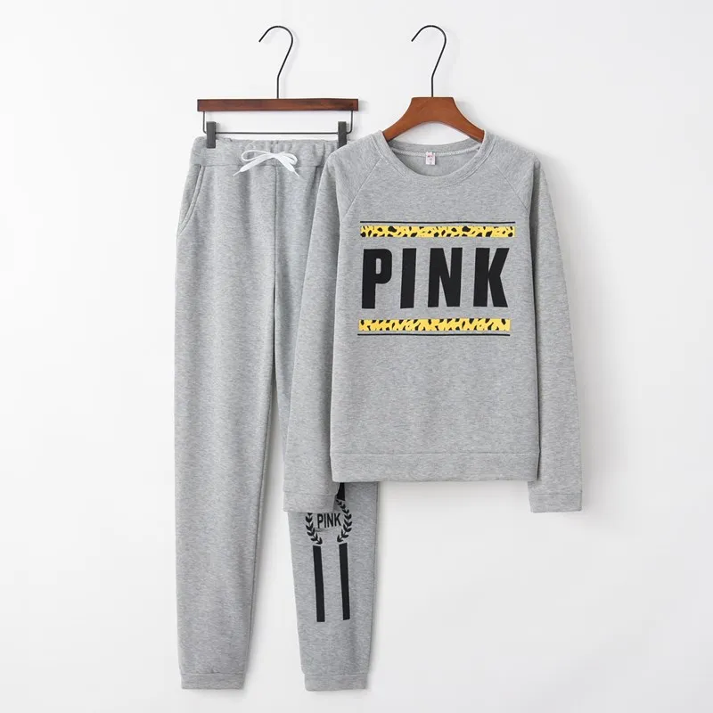 

Spring And Autumn Two-Piece Sportswear Ladies Sportswear Printed Letters Printed Long-Sleeved Tops Sportswear Suits Casual Wear