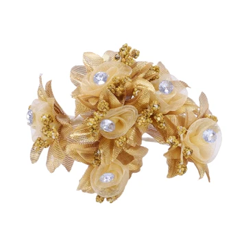 

6pcs artificial roses gauze diamond wedding shoes headdress DIY home decoration artificial flowers bridal wreath collage 3.5cm