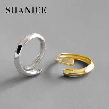 

SHANICE 925 sterling silver Open Ring INS Simple Niche with Double Layers and Cross Opening Rings Anillos Acero Inoxidable Mujer