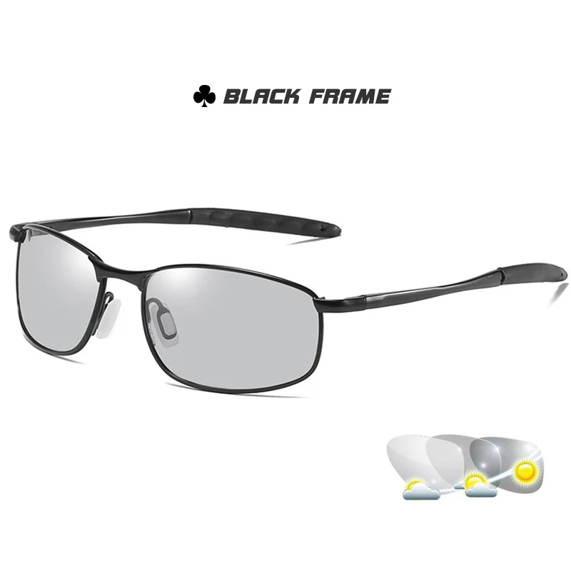 Маленькие размеры для мужчин и женщин поляризованный фотохромный солнцезащитные очки овальной формы для мужчин очки для вождения очки oculos de sol masculino - Цвет линз: Black frame