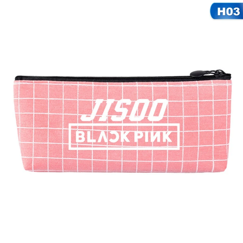 1 шт. каваи мультфильм BLACKPINK Холст Карандаш Чехол для хранения Органайзер ручка сумка вентиляторы канцелярские принадлежности студенческие подарки для детей