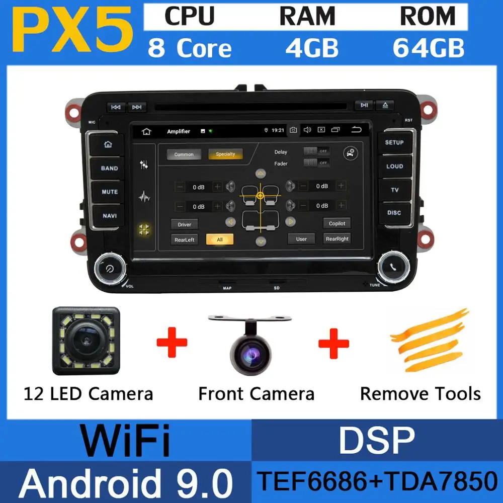 PX6 Восьмиядерный Android 9,0 4 Гб+ 64 Гб USBx5 для VW Caddy Sharan Amarok Scirocco Polo V 6R Multivan T5 Bettle 2 автомобиля радио gps - Цвет: PX5