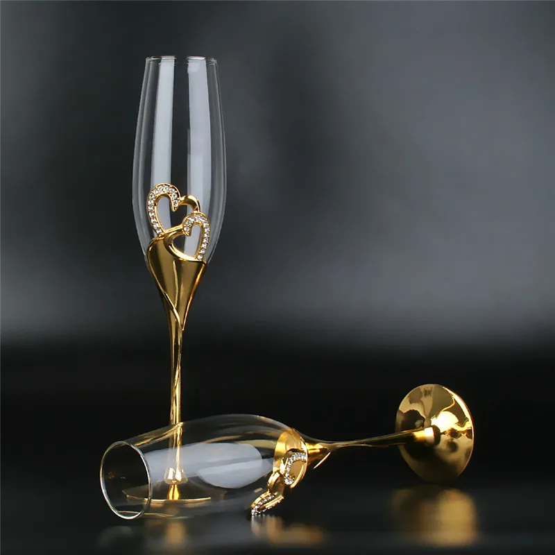 9.85 oz Ideal Anniversary Birthday Party Wedding Gift Fecihor Champagne Flutes Set of 2 Champagne Glasses Wine Glass 280 ML 