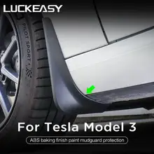 LUCKEASY dla Tesla Model 3 Model Y błotniki model3 2022 akcesoria błotniki błotniki błotnik matowe czarne włókno węglowe