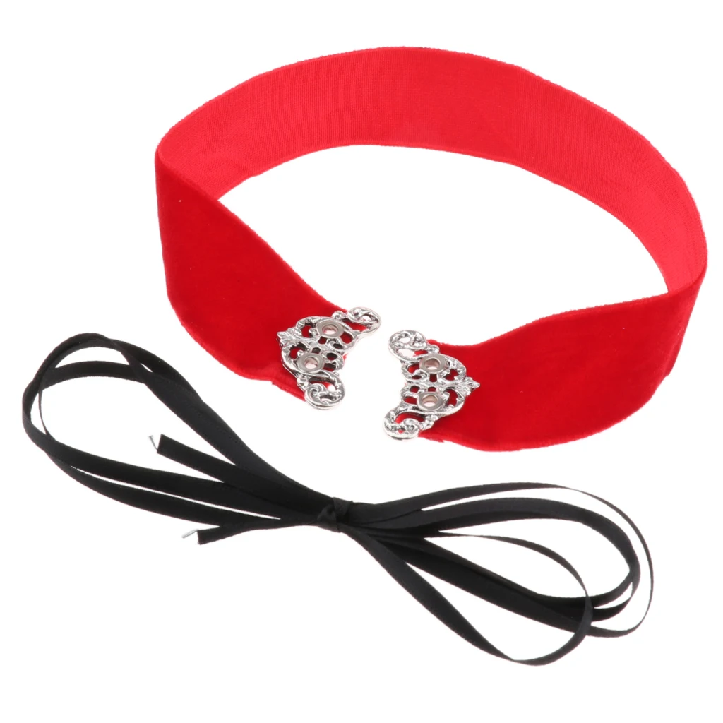 Wide Thick Punk Boho Summer Velvet Lace up Choker Necklaces Adjustable for Women Girls