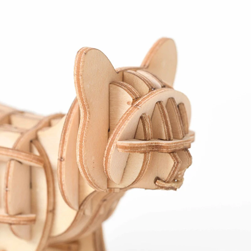 Лазерная резка DIY животные игрушки для кошек 3D деревянная головоломка игрушка сборка модель дерево ремесло наборы украшение стола для детей Малыш