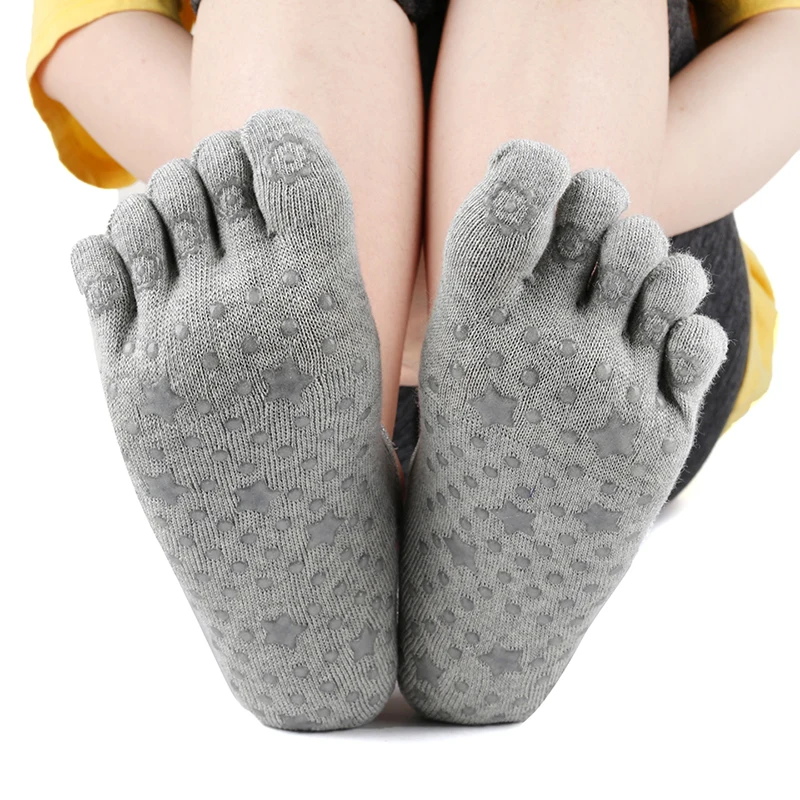 Yoga Socks for Lady Silicone dots Non-Slip Grips for Pilates Pure Barre Ballet Dance Slippers Five fingers Workout Socks