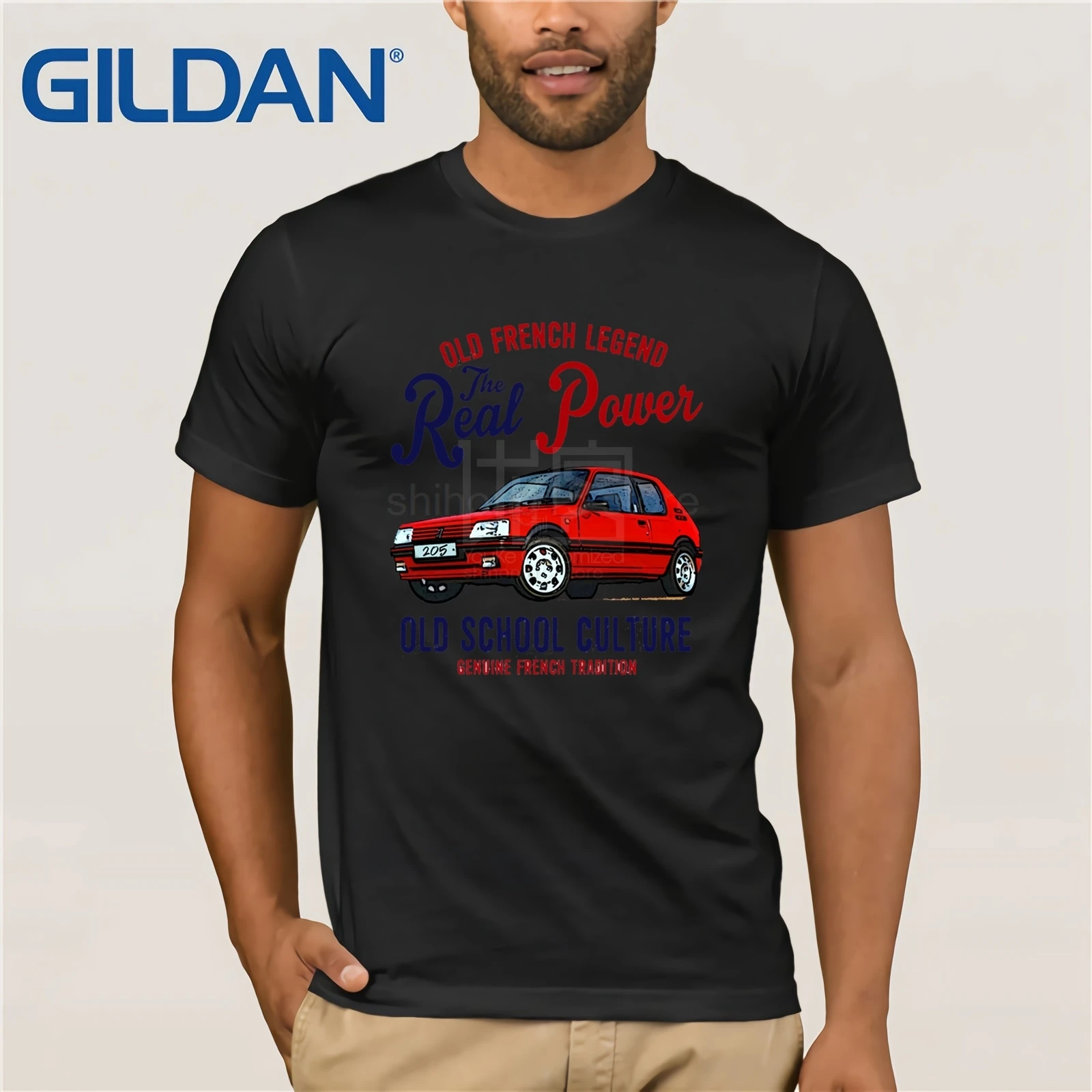 Мужская футболка Подробная информация о винтажном французском автомобиле PEUGEOT 205 GTI 1-новая хлопковая забавная футболка Новинка Мужская футболка - Цвет: black