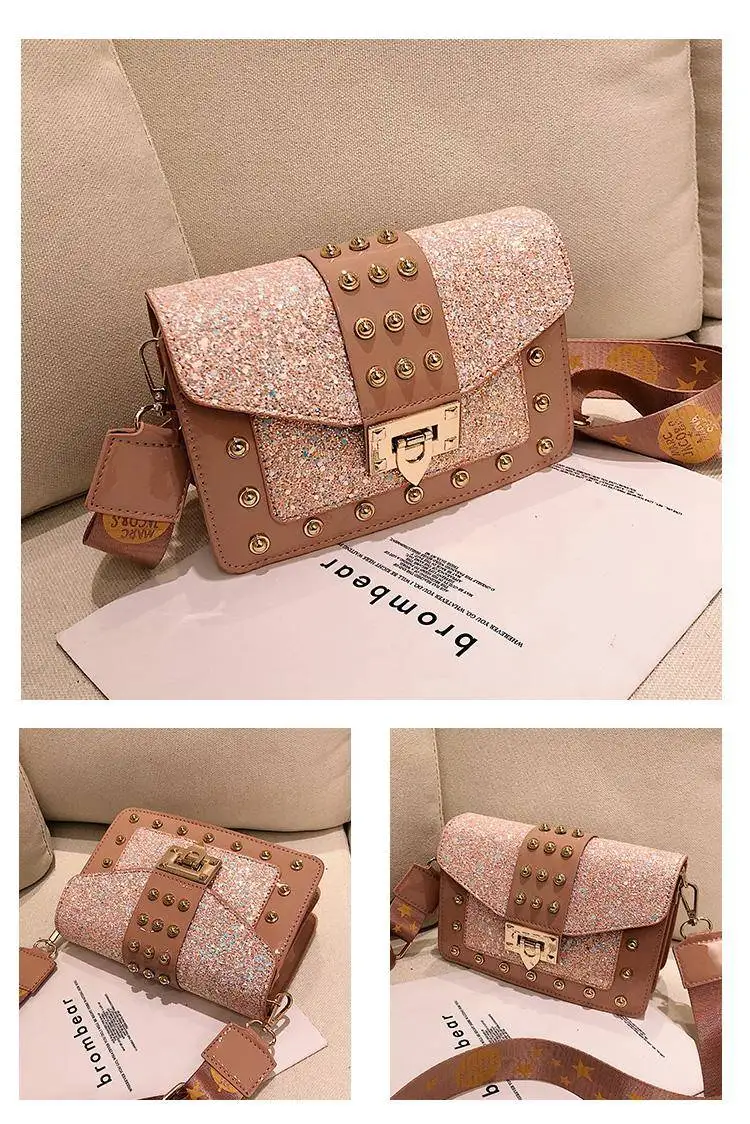 rivet bag bags women's handbags purses women shoulder crossbody bag pu leather  (19)