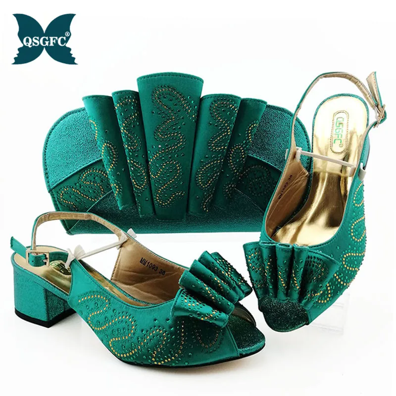 Teal new Soft Leather Italian Design Shoes with Matching Bag African Nigeria Shoes and Bag Set for Parties - Цвет: Teal