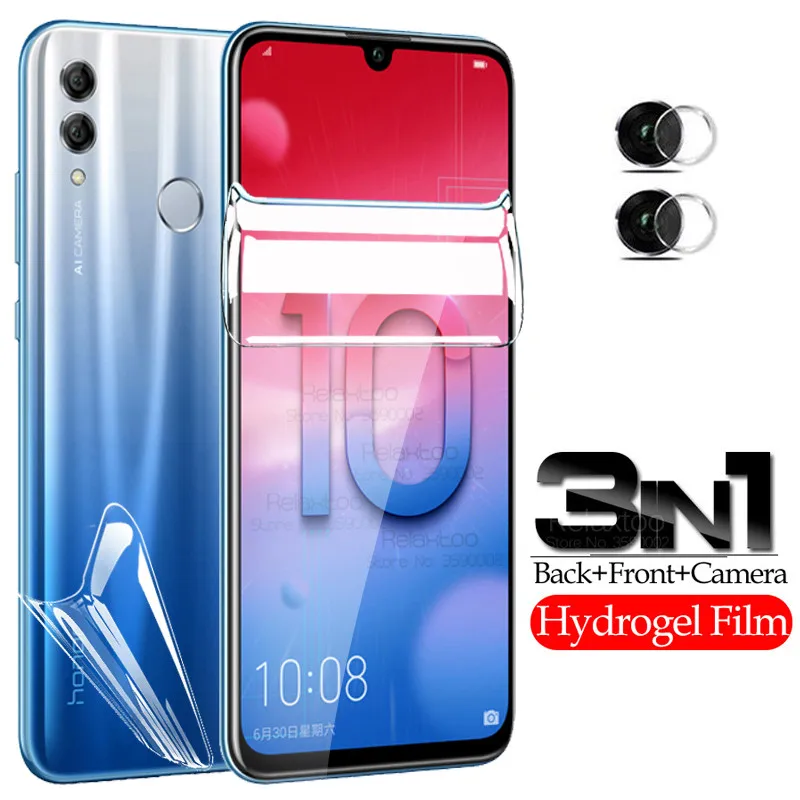 Гидрогелевая мягкая пленка 3 в 1 для huawei honor 10 lite light 10i 20s 20 pro honer 8x8s 9x защита экрана