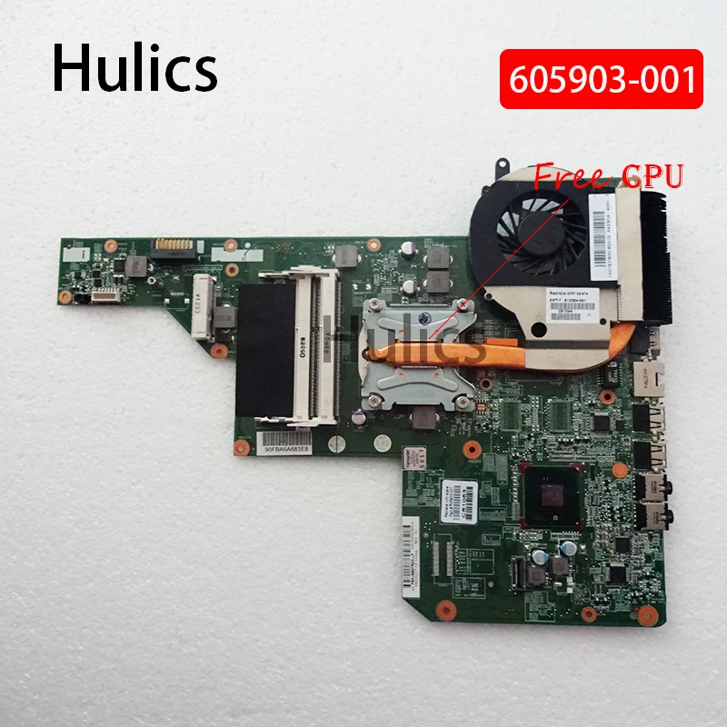 Материнская плата Hulics Original 605903-001 615849-001 для HP G62 G72 CQ62 материнская с радиатором |