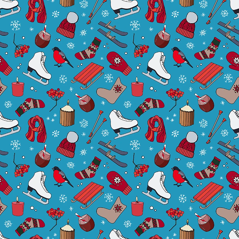 Изготовленный На Заказ Полиэстер Сатин с принтом ткань Рождественский элемент