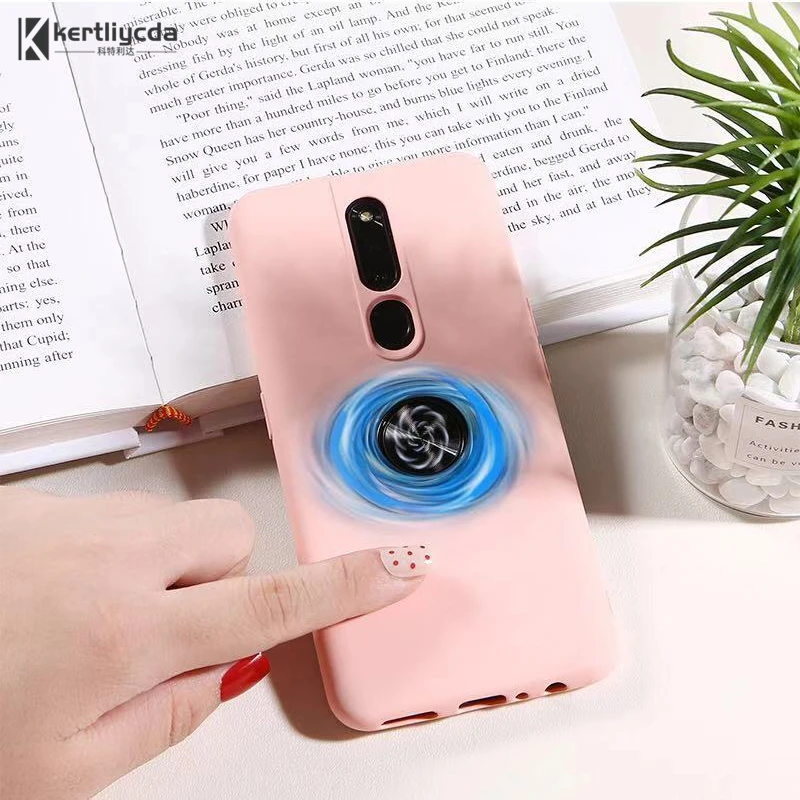 Decompression Finger Ring Holder Magnetic Phone Case For Samsung A10 A20 A30 A50 A70 A80 A90 Note 10 Pro soft TPU Rotating |
