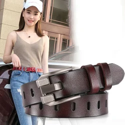 DINISITON Women's Belt Genuine Leather Belts Ladies Luxury Brand Retro Strap Fashion High Quality Cowgirl Female Belt For Jeans