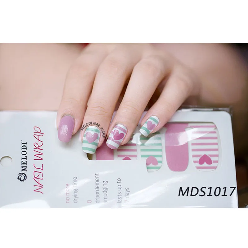 Леди KINDOM полоски лака для ногтей DIY водонепроницаемые обертывания ногтей милый мультфильм шаблон наклейки для ногтей Дизайн ногтей для женщин(MDS1007-1031