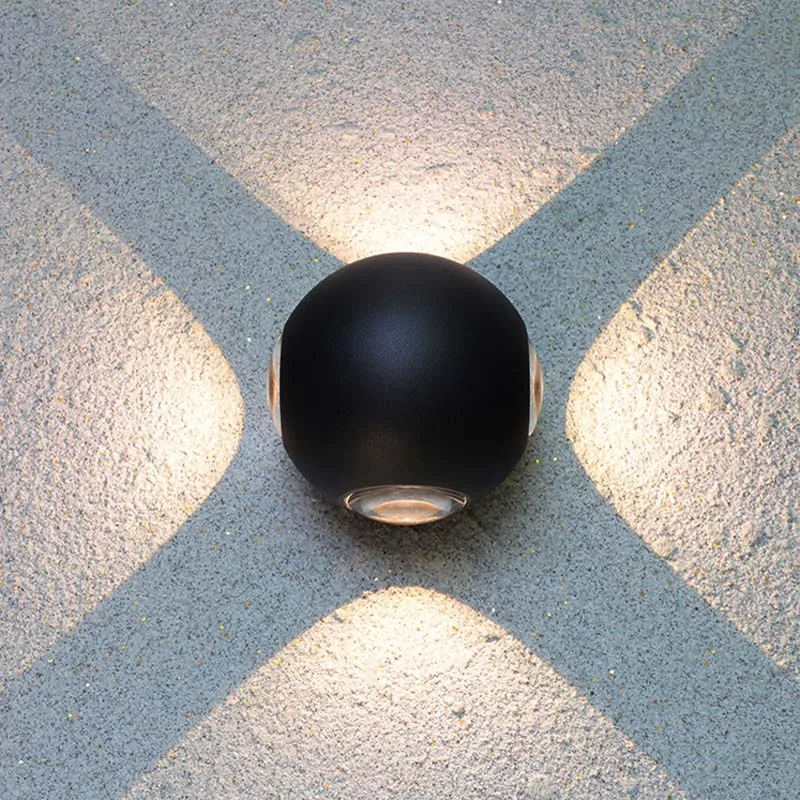 

Four-sided Illumination Outdoor Wall Light IP54 Waterproof Round LED Porch Lights Home Garden Modern Wall Lamp Lighting Fixture