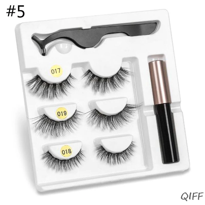 5 Magnet Eyelash Magnetic Liquid Eyeliner False Eyelashes Tweezer Set Waterproof Long Lasting Extension - Цвет: 5
