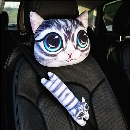 

25cm animal Headrest with shoulder pad Cat Dog Shape Sofa Cushion Toy Doll Car Gift Birthday Wedding Home Chair Pillow Head Rest