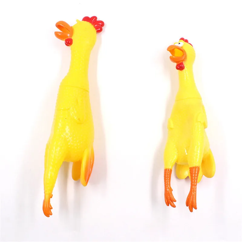 TINGHAO 17 см Новинка желтая кричащая резиновая курица игрушка для домашних животных