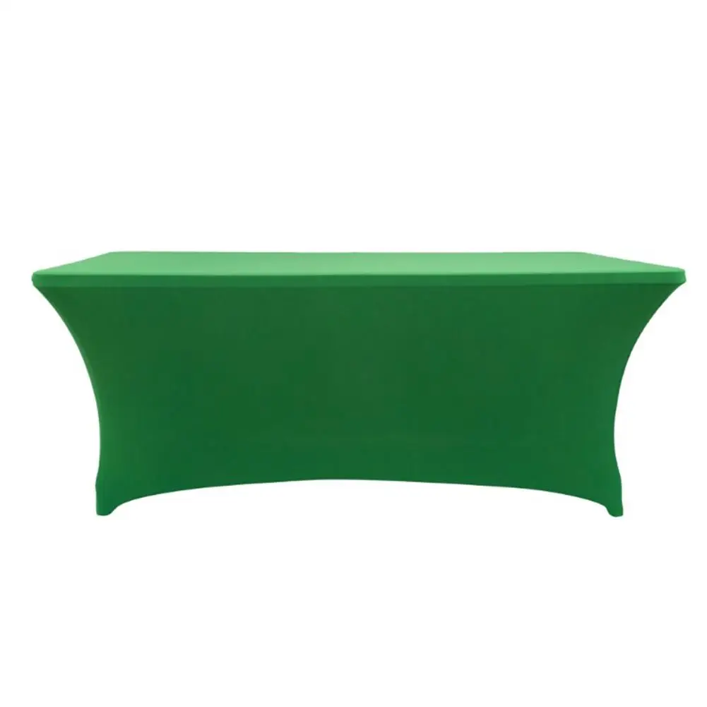 Stretch Spandex Rectangular Table Cloth 183x74x76cm Hunter Green Fitted Table Cover For Standard Folding Table Party Tablecloths - Цвет: Green