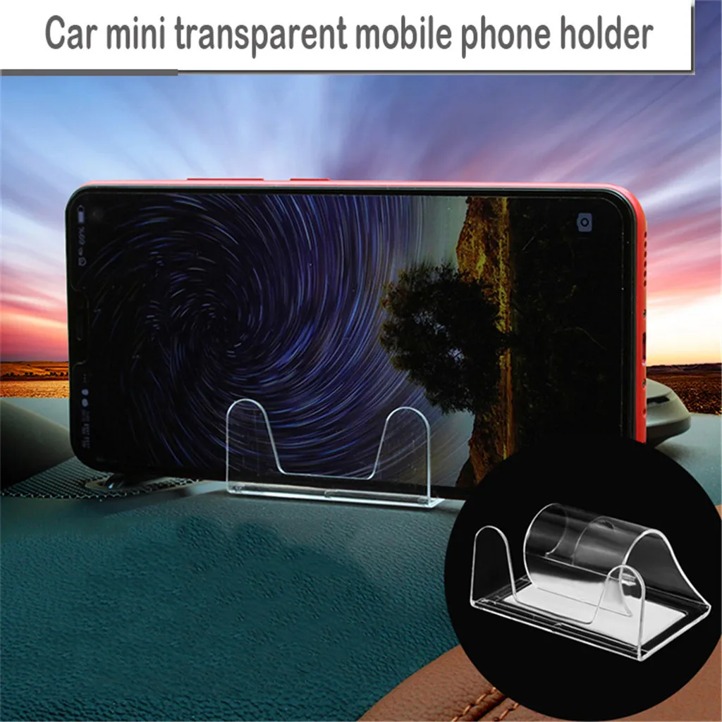Универсальная центральная консоль Автомобильный держатель для телефона мини прозрачная Скоба для одной руки палочки место простое управление держатель для телефона для huawei