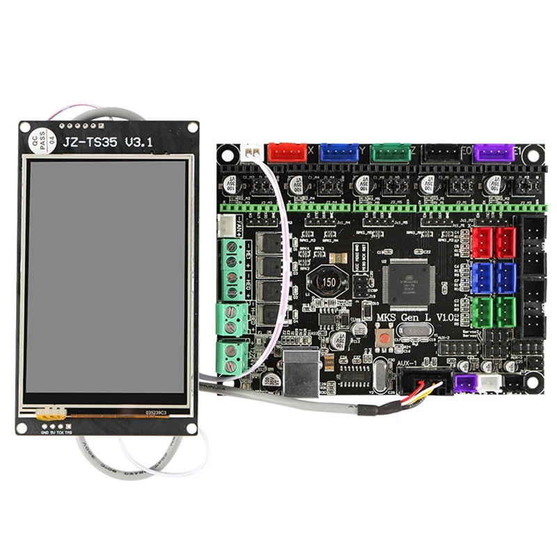 3D Printer Motherboard Kit Mks Gen L+3.5 Inch Full Color Wifi Screen Power Failure Continued To Play 9 Languages